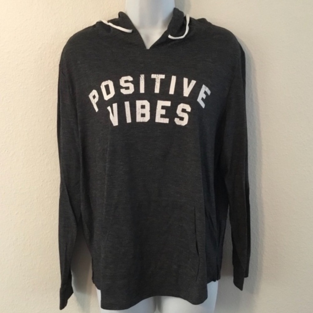 Peaceful Warrior Positive Vibes Grey Hoodie
